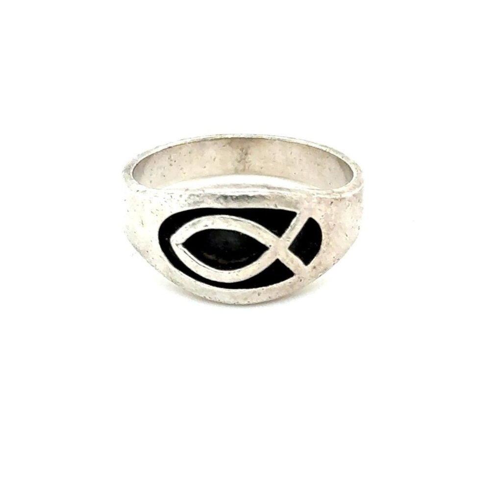 925 Silver Fish Ring - image 1